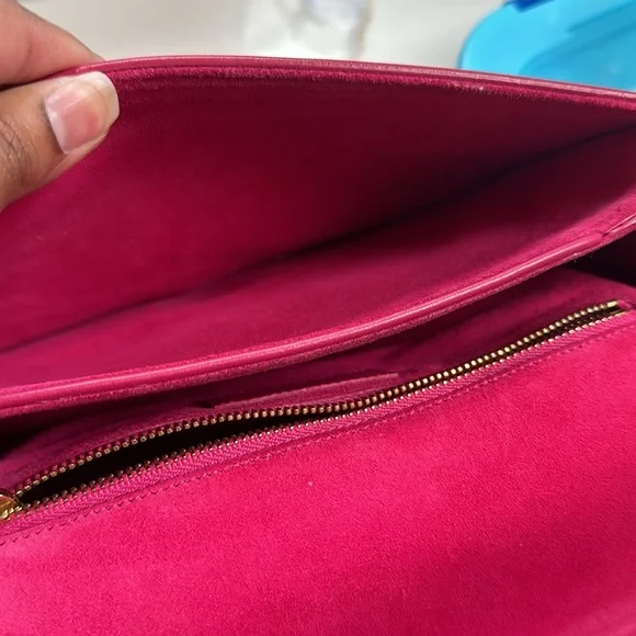 Saint Laurent Classic Y Hot Pink Leather Crossbody Bag - Picture 12 of 15